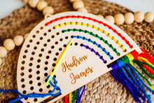 Load image into Gallery viewer, Wooden Rainbow Yarn Sewing DIY Kit
